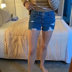 Old Navy Blue Distressed Jean Shorts